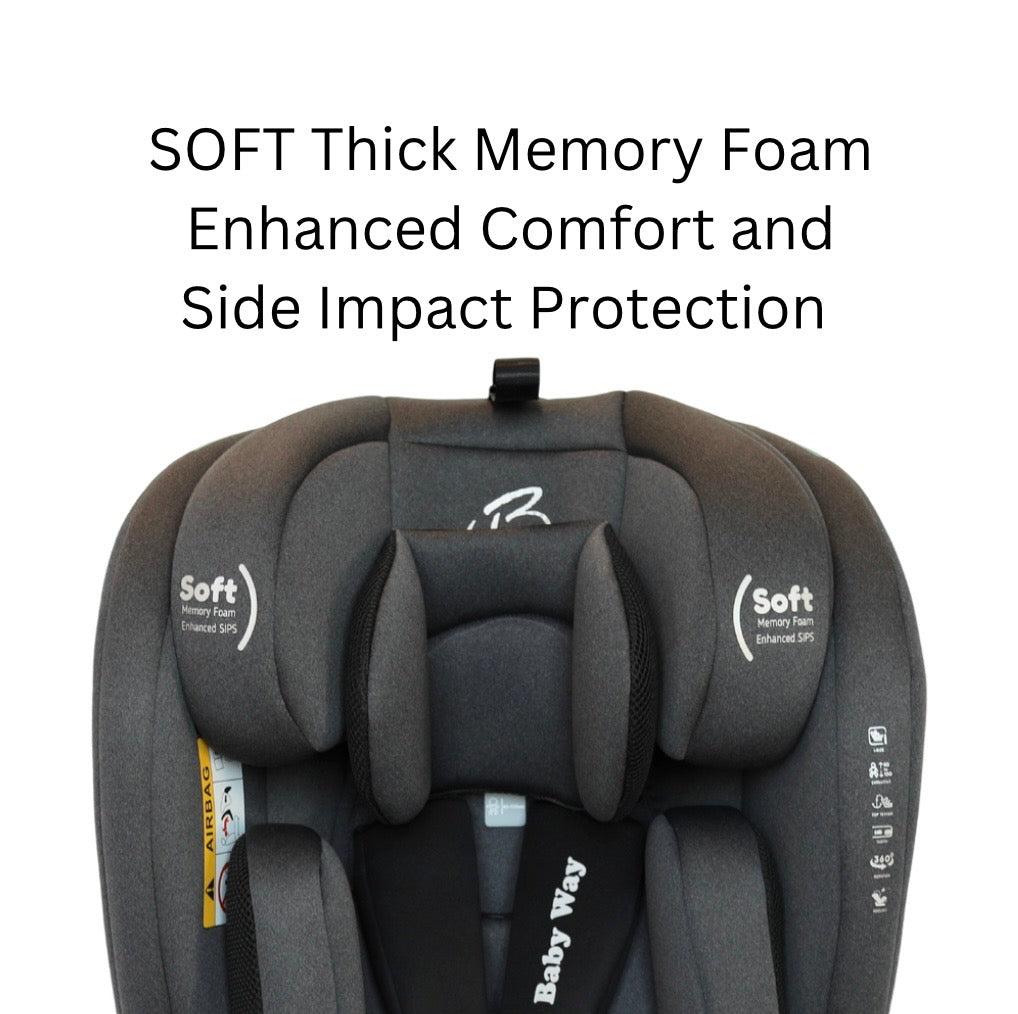 Preorder - All-Rider Charcoal 360 Rotating Convertible iSize Car Seat with ISOFIX and Top Tether