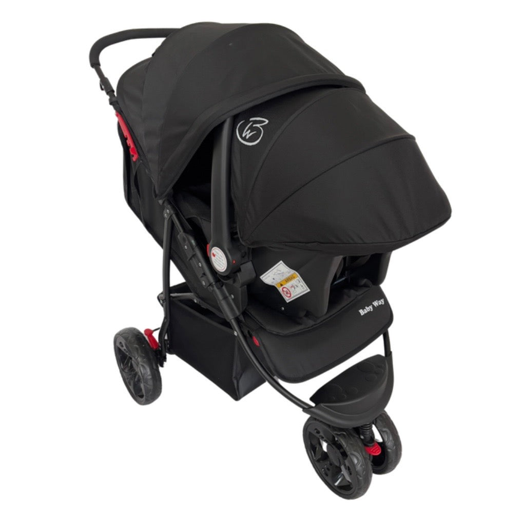 Explorer 3-Wheel Stroller + Capsule Car Seat with Base + Liner and Food Tray
