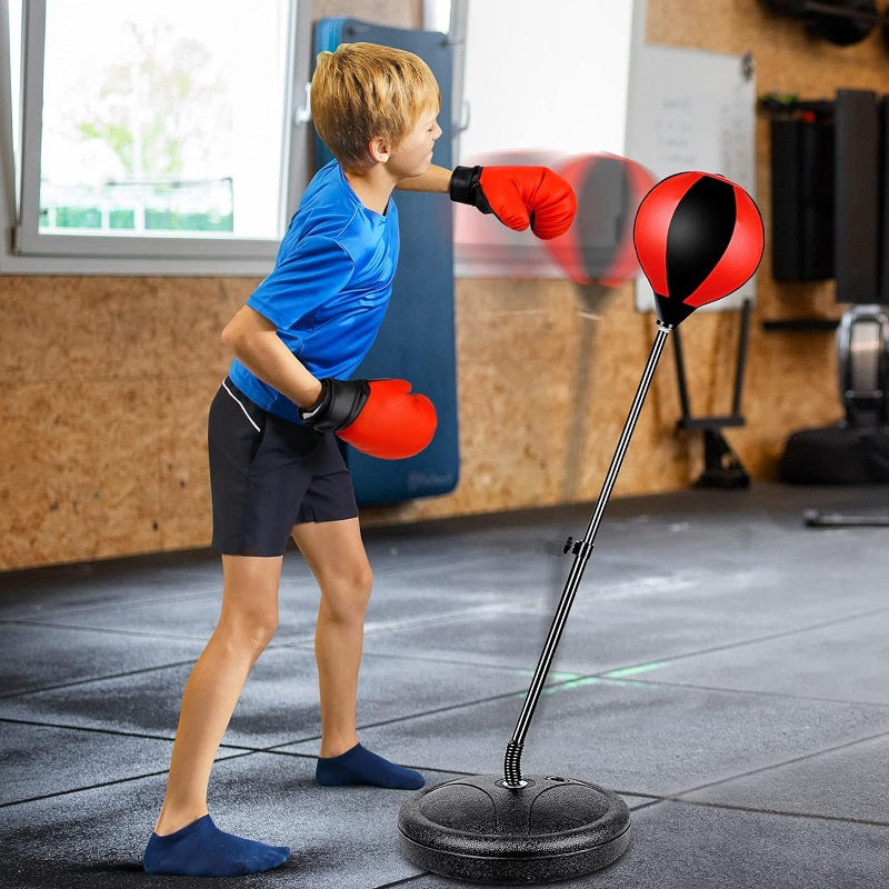 Punch Speed Ball Gloves Set Free Standing Punching Boxing Bag Home GYM Training