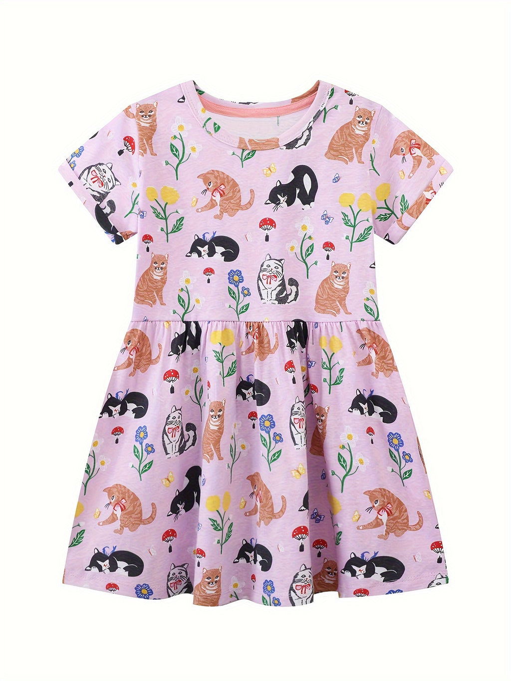 Short Sleeve  Animal Cat Soft  [Random Pattern]