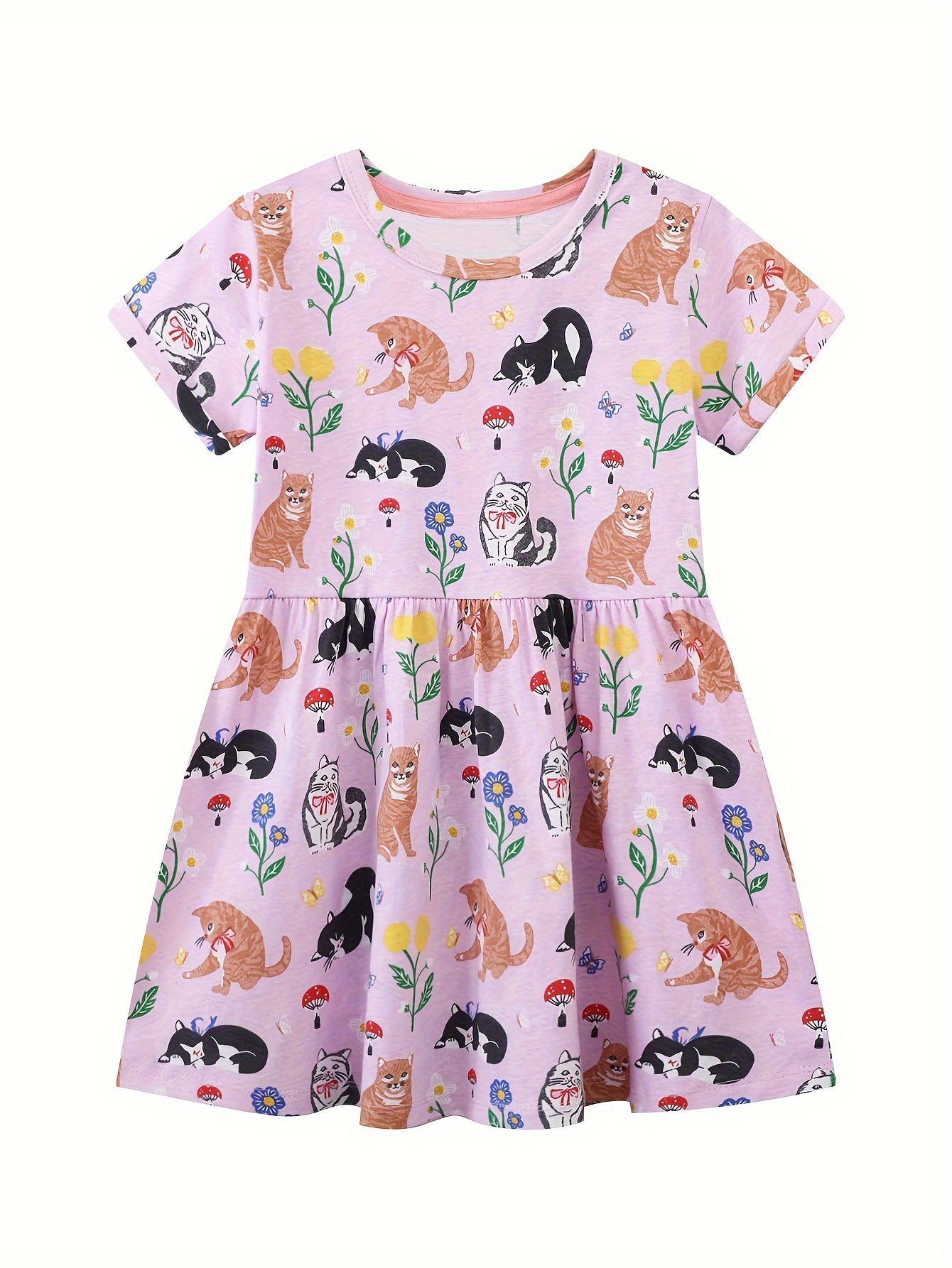 Short Sleeve  Animal Cat Soft  [Random Pattern]