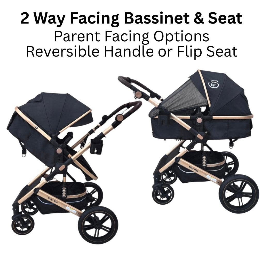 Preorder - Supra Gold Bundle - 4in1 Stroller Buggy + Bassinet + Capsule with ISOFIX Base Combo with 360 GoldSpin Rotating Convertible Car Seat