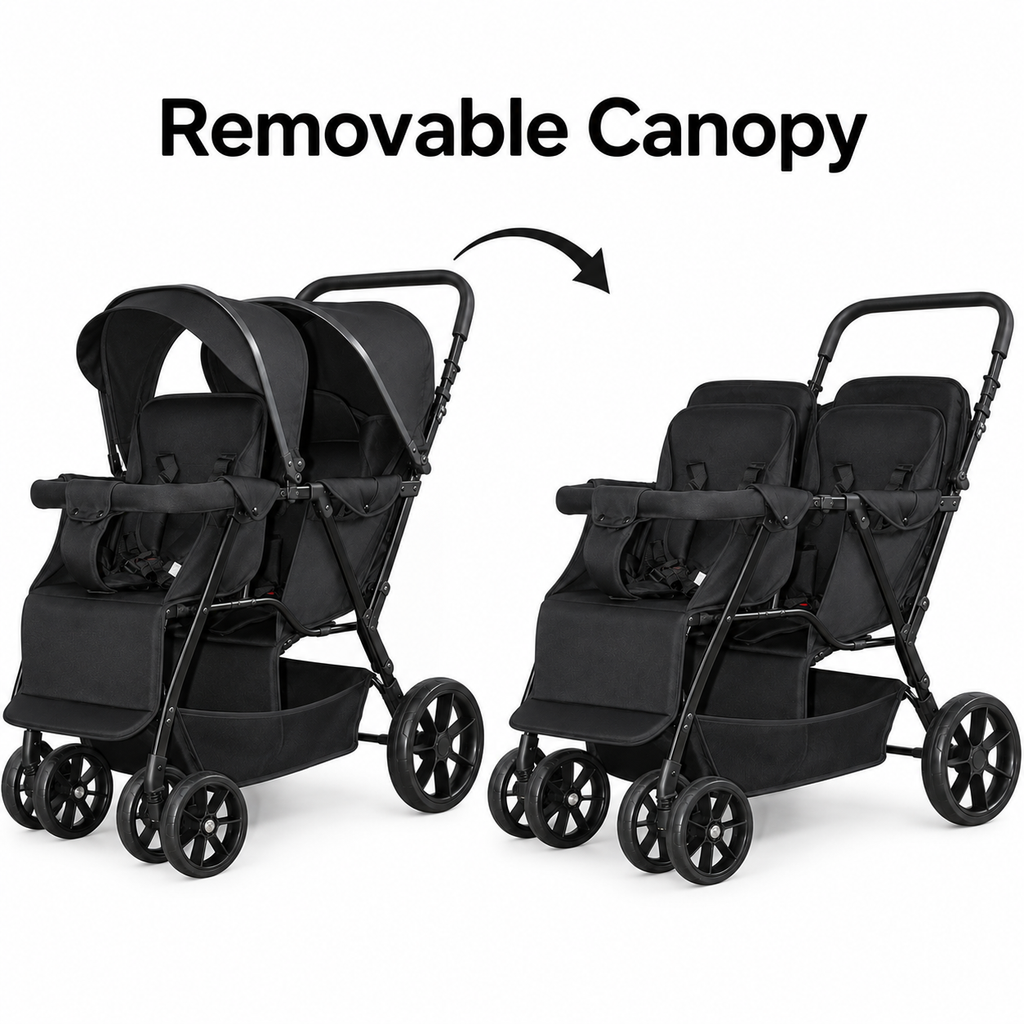 Duo Lite - Tandem Twin Compact Double Stroller with Rain Cover