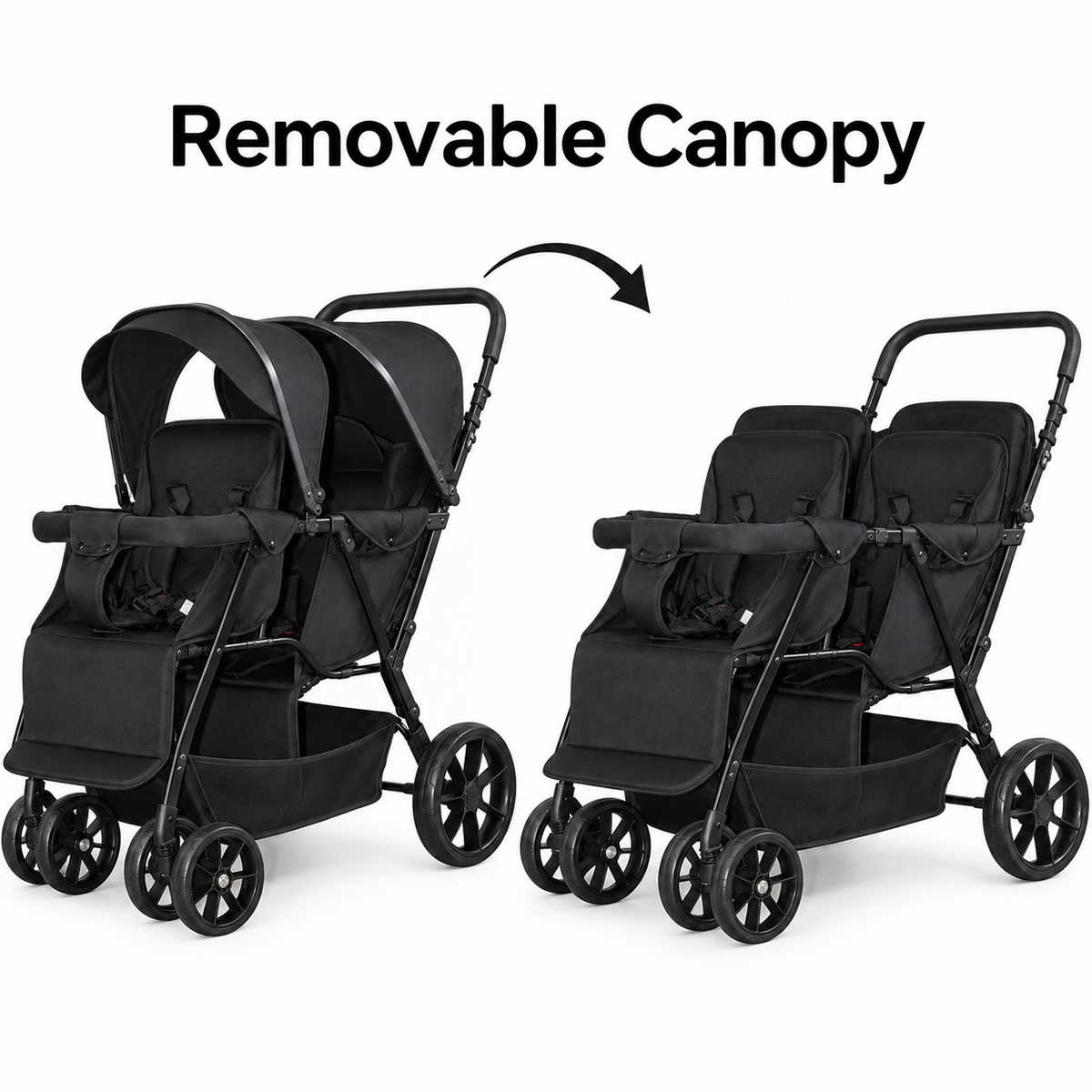 Duo Lite - Tandem Twin Compact Double Stroller with Rain Cover