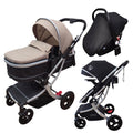 Legacy Travel System - Stroller + Bassinet + Capsule with Mattress and Food Tray - Beige Skin