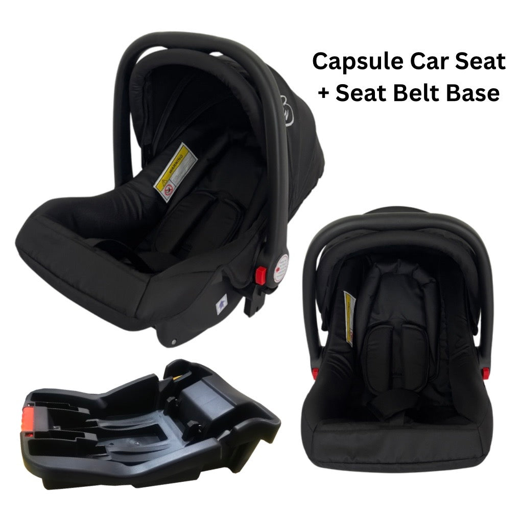 Explorer 3-Wheel Stroller + Capsule Car Seat with Base + Liner and Food Tray
