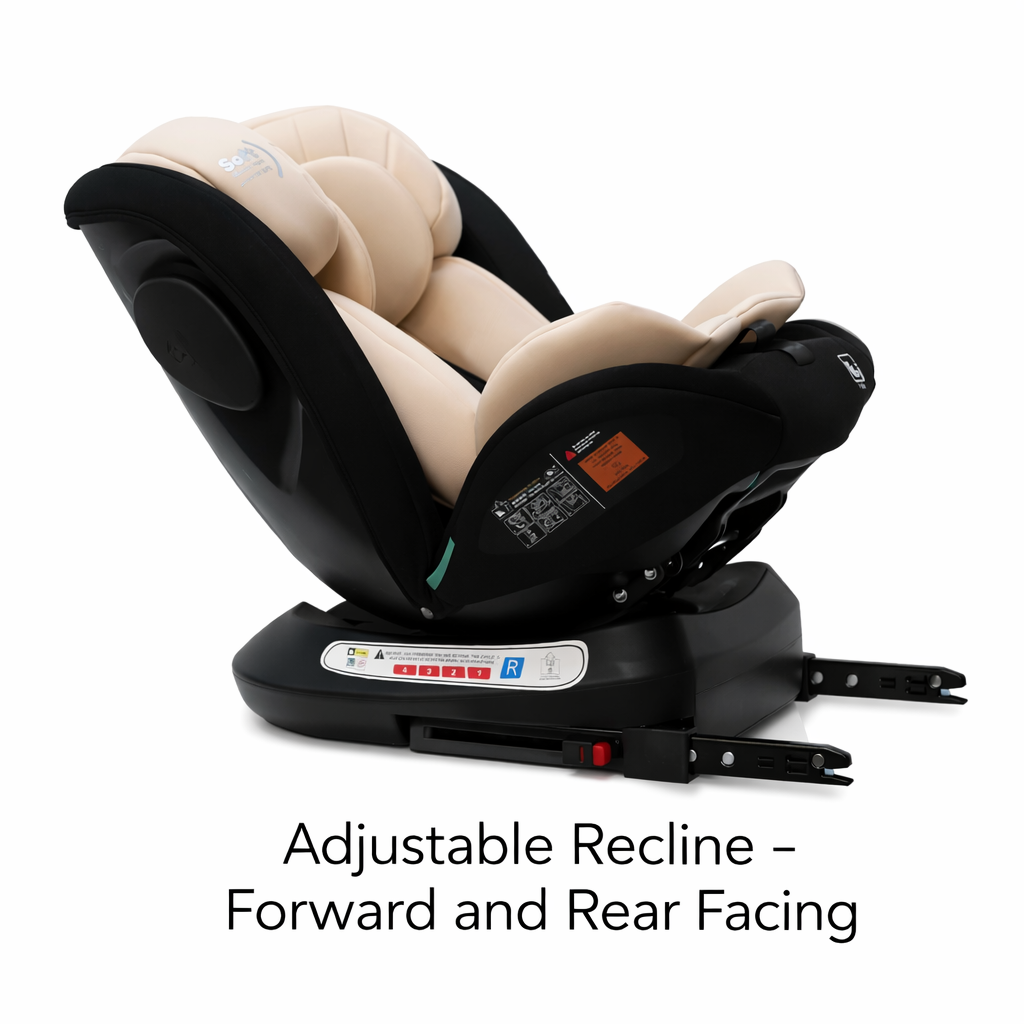 SpinGuard Beige i-Size 360 Rotating Car Seat with ISOFIX and Support Leg