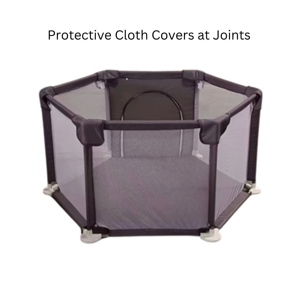 Hexagon Baby Playpen with Zipper Door Kids Play Area