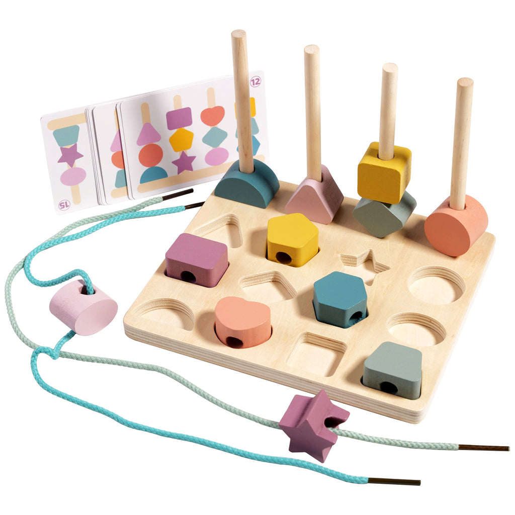 Wooden Shape Matching & Threading Board