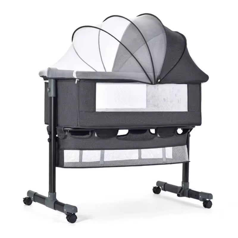 Lucca Baby Bassinet Cradle Co-Sleeper Bed with Canopy and Storage Basket