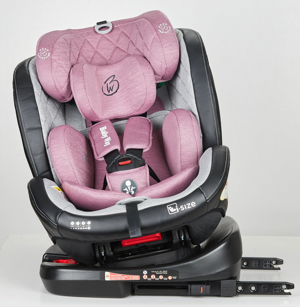 Preorder - Royal Pink i-Size 360 Rotating Convertible Car Seat with ISOFIX and Top Tether
