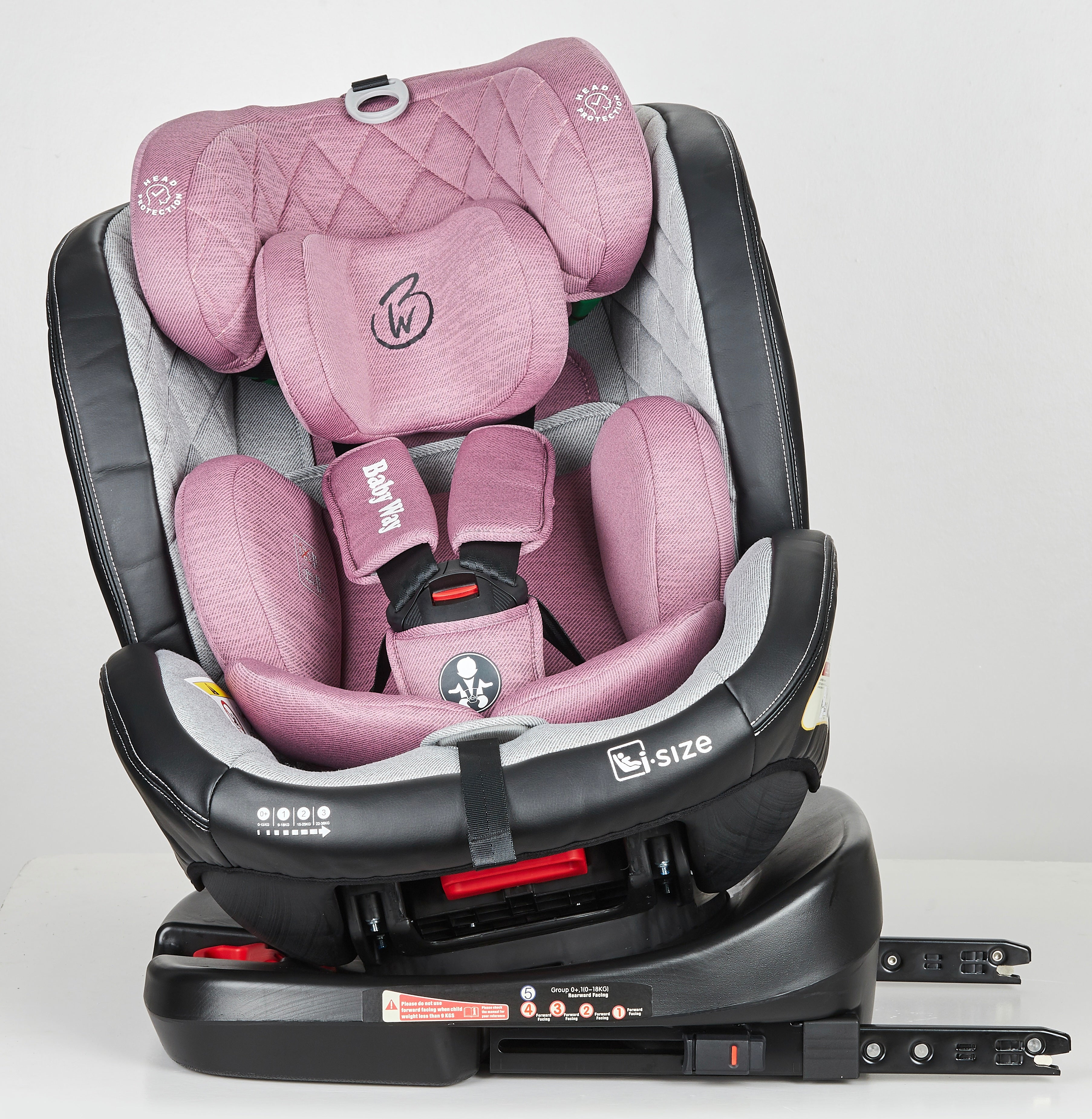 Preorder - Royal Pink i-Size 360 Rotating Convertible Car Seat with ISOFIX and Top Tether