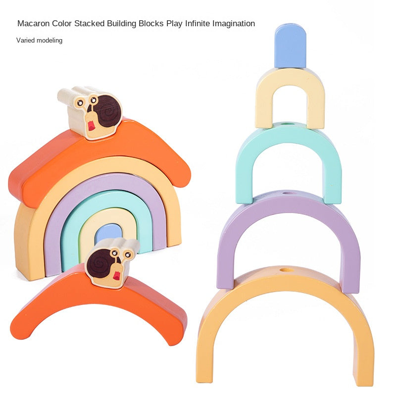 Wooden Rainbow Snail Walker Toy