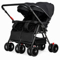 TwinGo Black 2-Way Folding Compact Double / Twin Stroller + Rain Cover