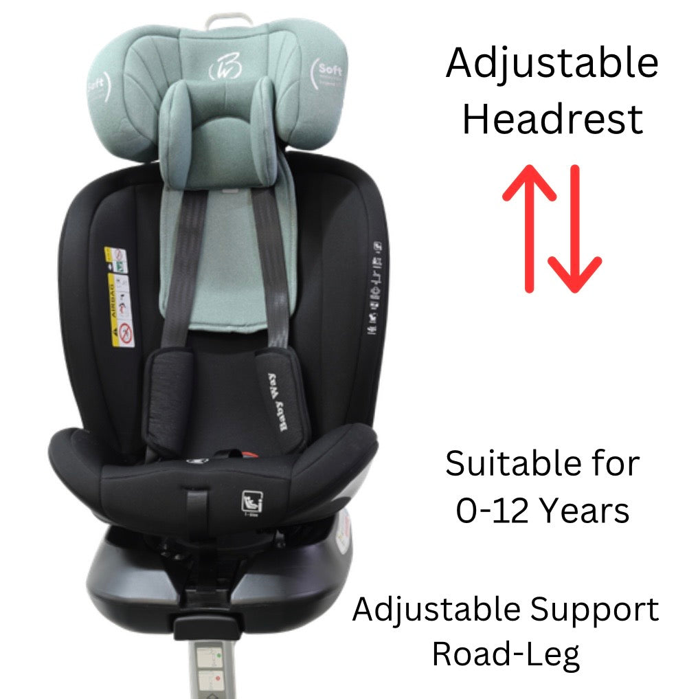 Preorder - SpinGuard Mint i-Size 360 Rotating and Convertible Car Seat with ISOFIX and Support Leg