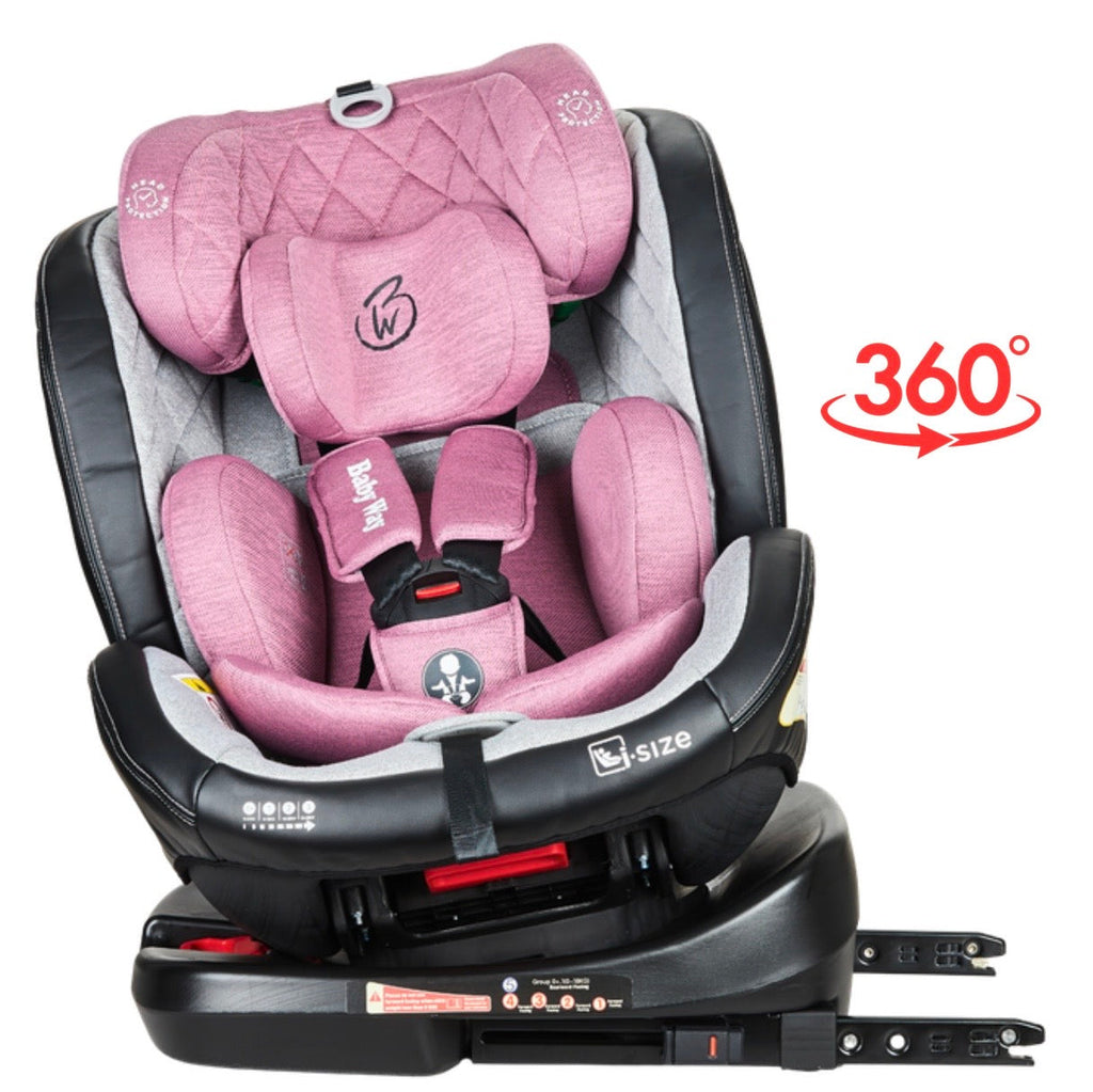 Preorder - Royal Pink i-Size 360 Rotating Convertible Car Seat with ISOFIX and Top Tether