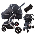 Starla Silver – 2-in-1 Bassinet to Seat All-Terrain Stroller + Food Tray