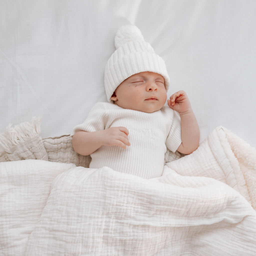 Muslin sherpa blanket - Ivory