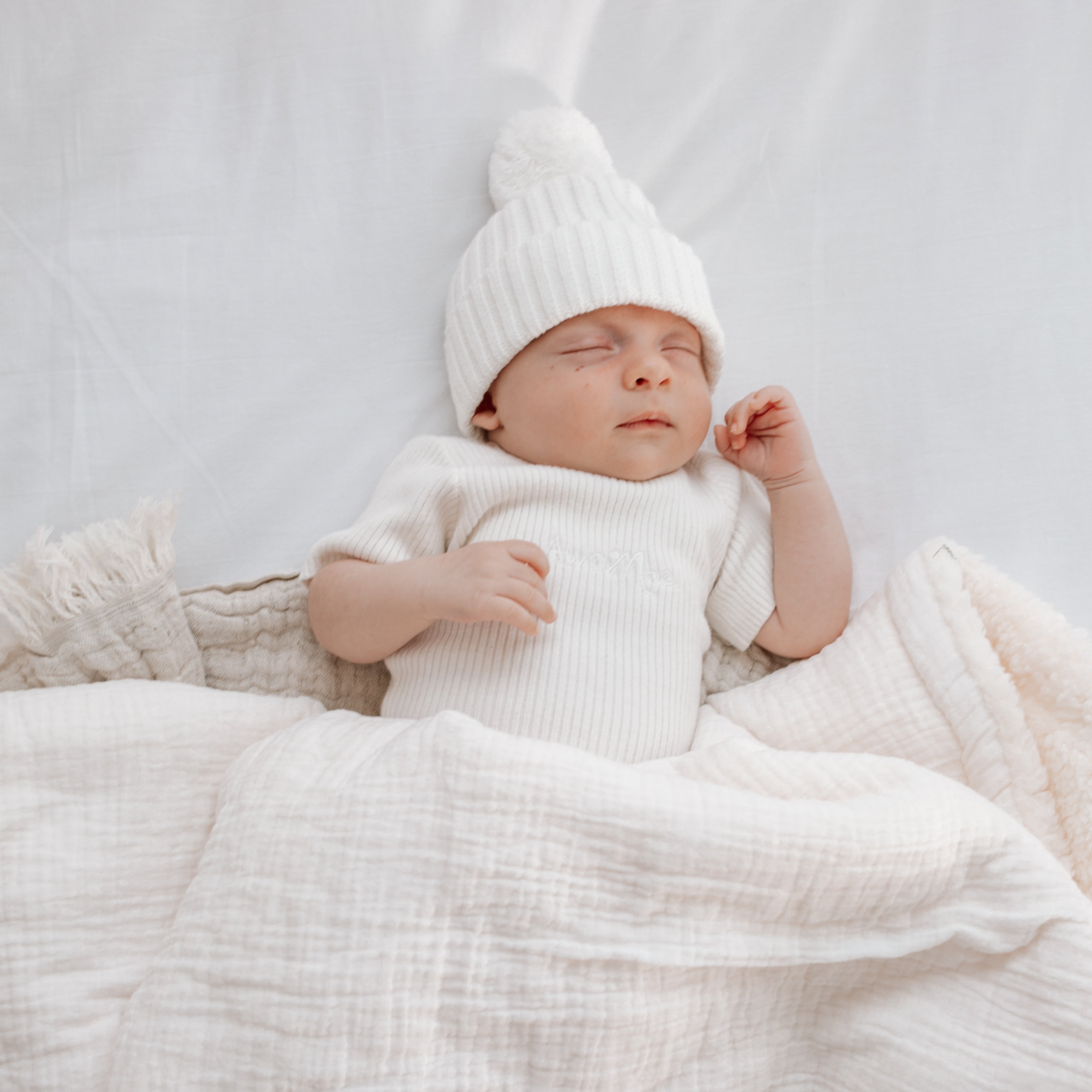 Muslin sherpa blanket - Ivory