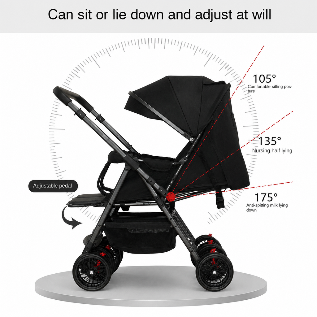 TwinGo Black 2-Way Folding Compact Double / Twin Stroller + Rain Cover