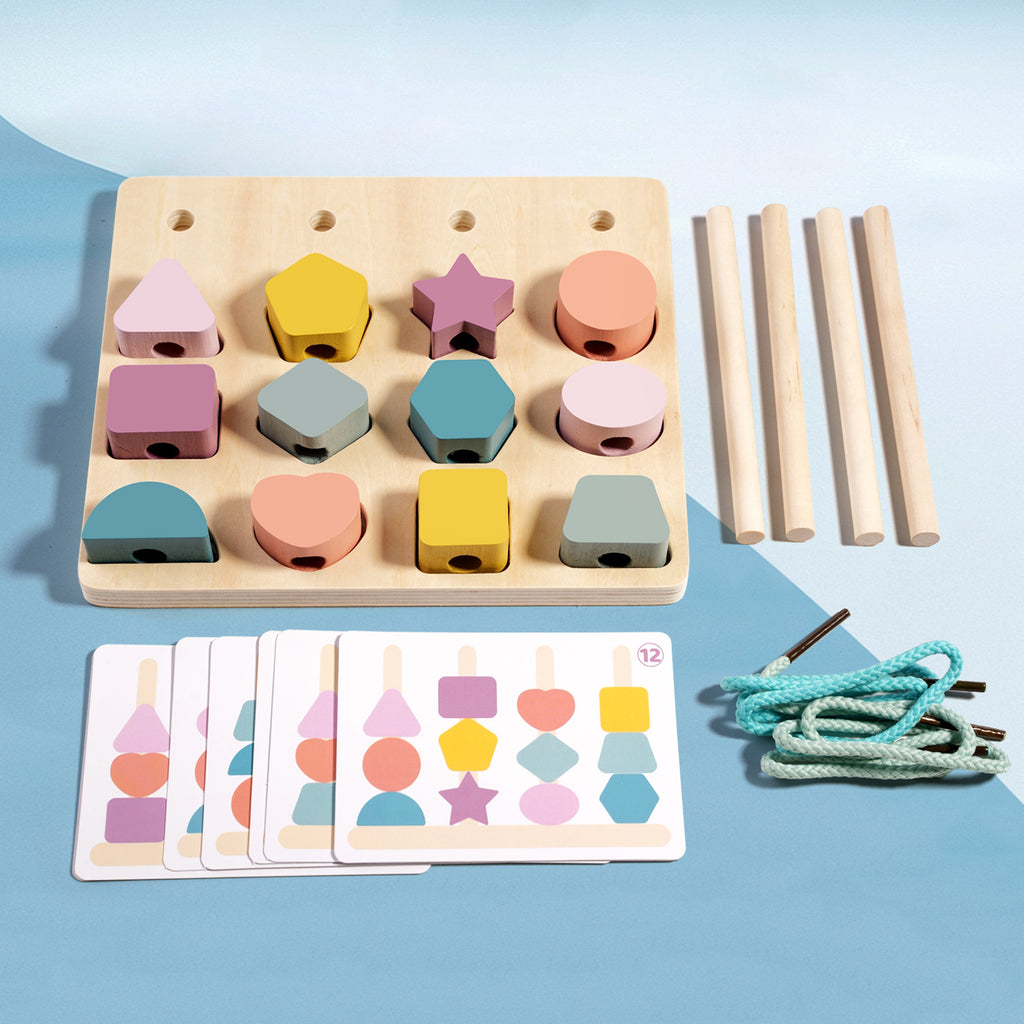 Wooden Shape Matching & Threading Board
