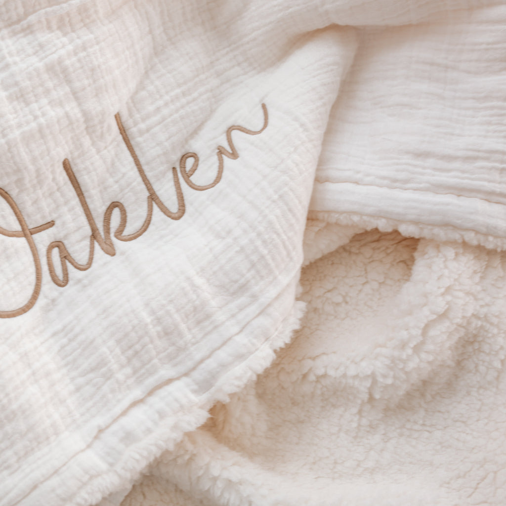 Muslin sherpa blanket - Ivory