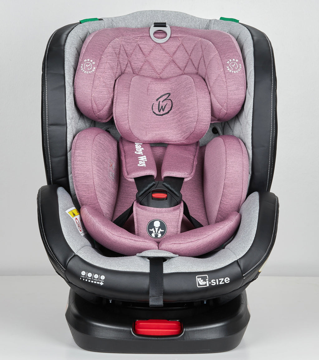 Preorder - Royal Pink i-Size 360 Rotating Convertible Car Seat with ISOFIX and Top Tether