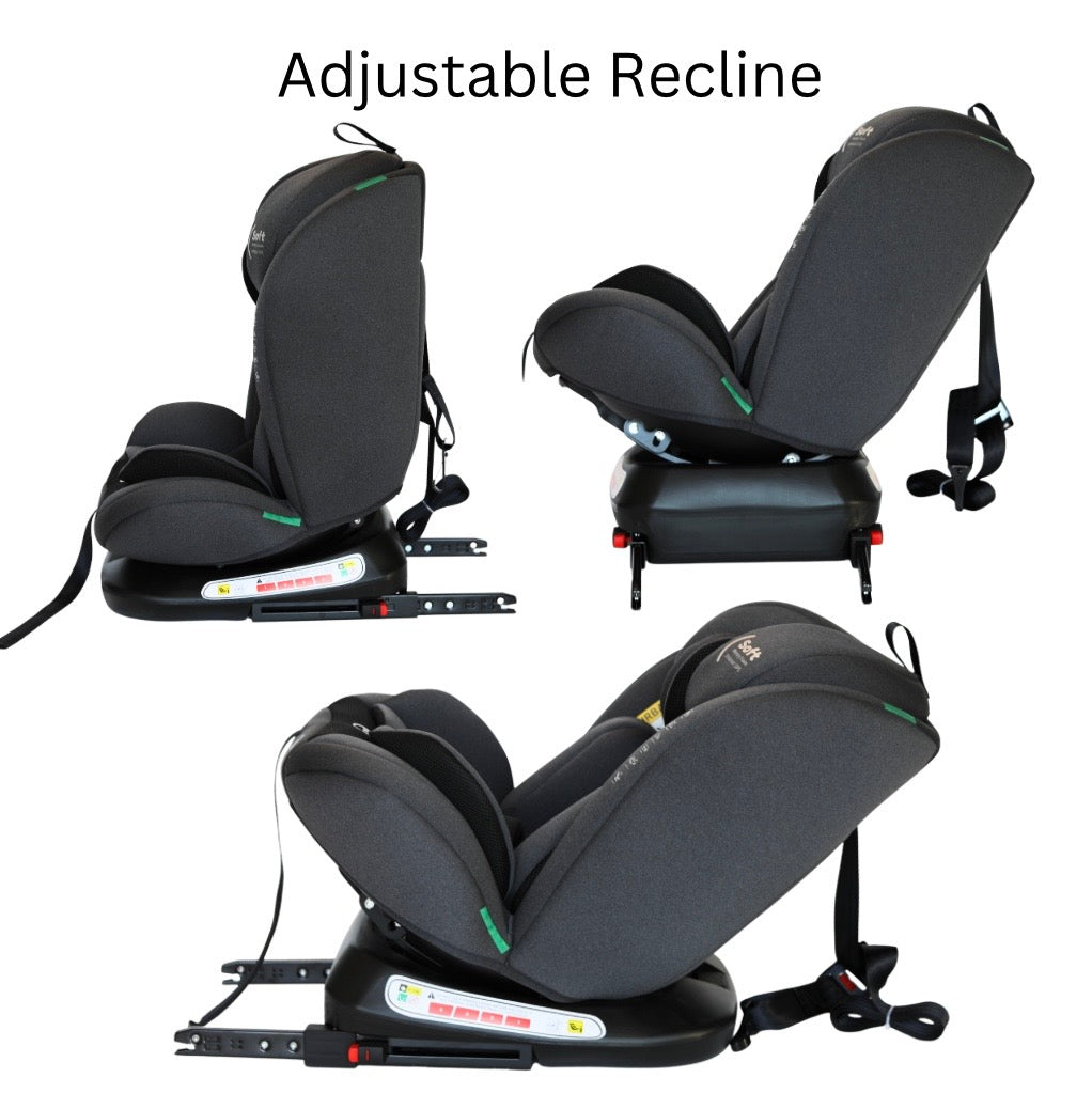 Preorder - All-Rider Charcoal 360 Rotating Convertible iSize Car Seat with ISOFIX and Top Tether