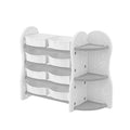 Treehouse Toy & Book Storage Shelf with 8 Bins – White & Grey