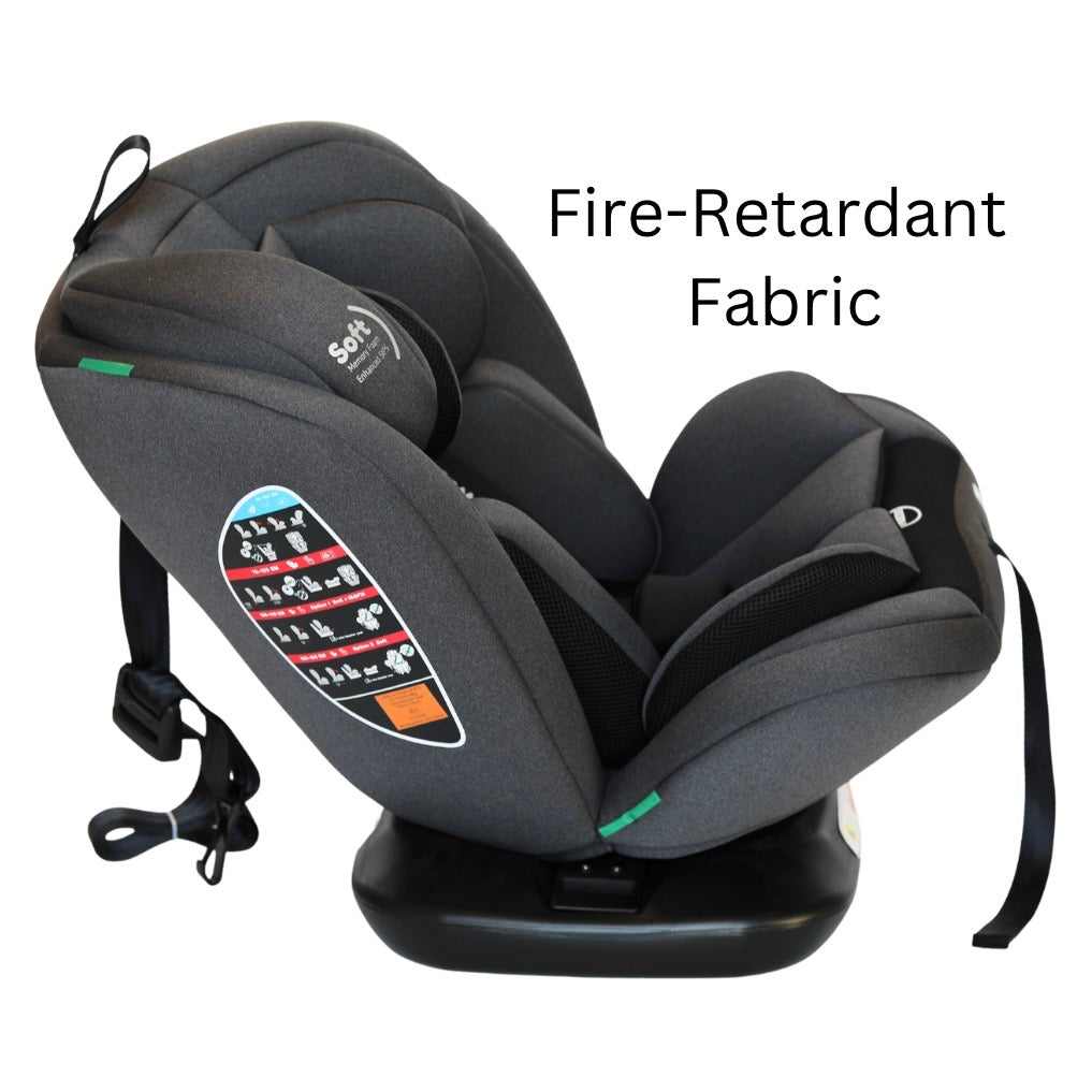Preorder - All-Rider Charcoal 360 Rotating Convertible iSize Car Seat with ISOFIX and Top Tether