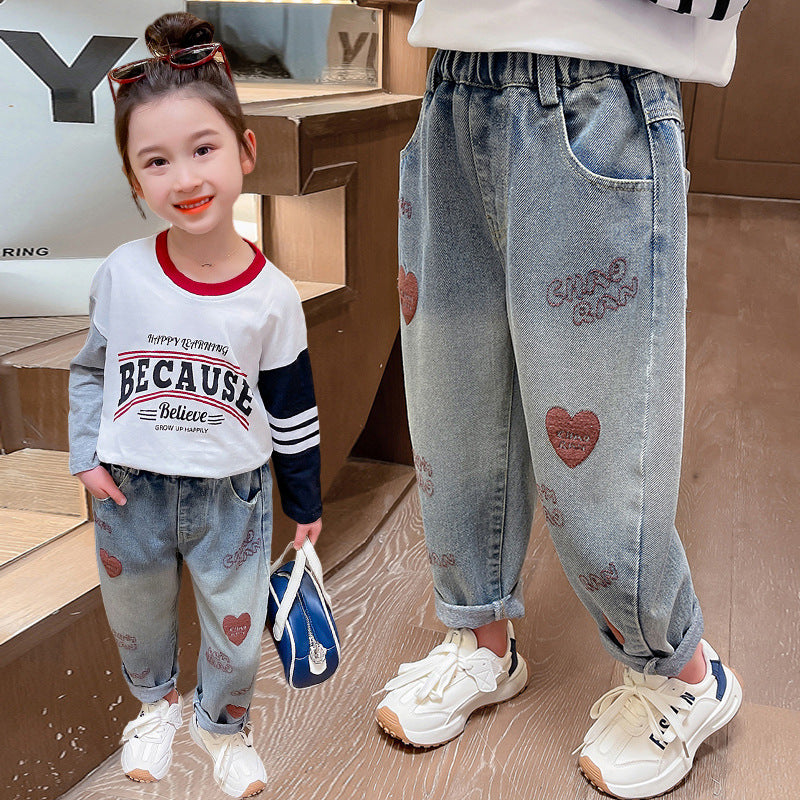 Denim Pants Unisex Kids Trendy Dad Pants Casual Versatile