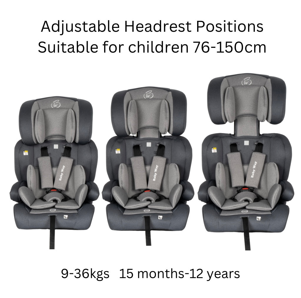 SafeMax Grey i-Size Convertible Booster Car Seat with ISOFIX