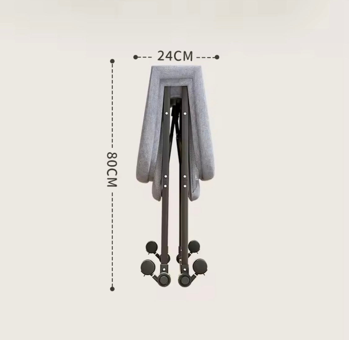 Luna Portable Compact Folding Baby Bassinet with Canopy and Locking Wheels