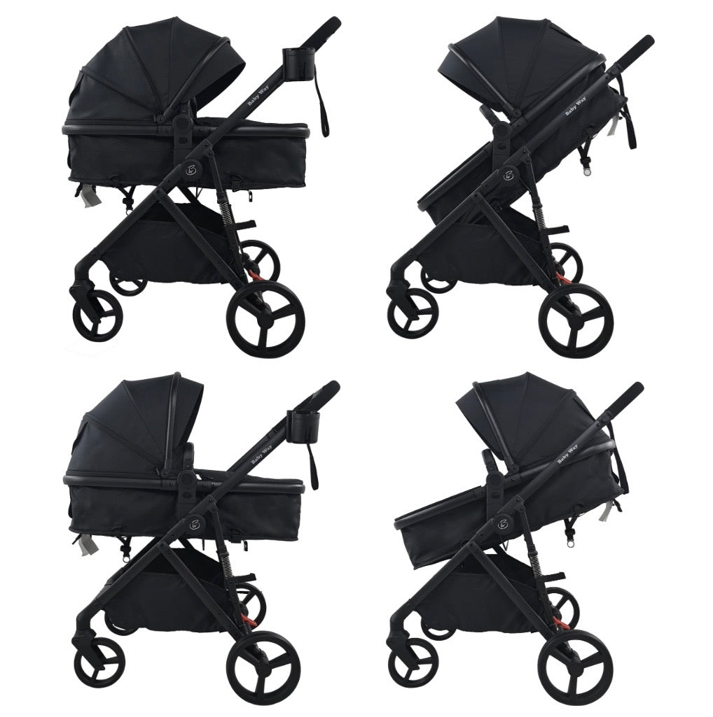 Crown Z - Premium Travel System - Reversible Bassinet Stroller + iSize Reclining Capsule + 360 Rotating Isofix Base