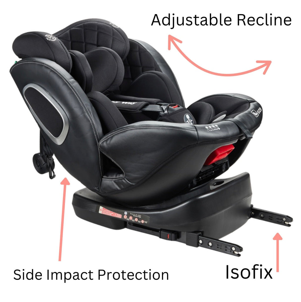 Preorder - Royal Black i-Size 360 Rotating Convertible Car Seat with ISOFIX and Top Tether