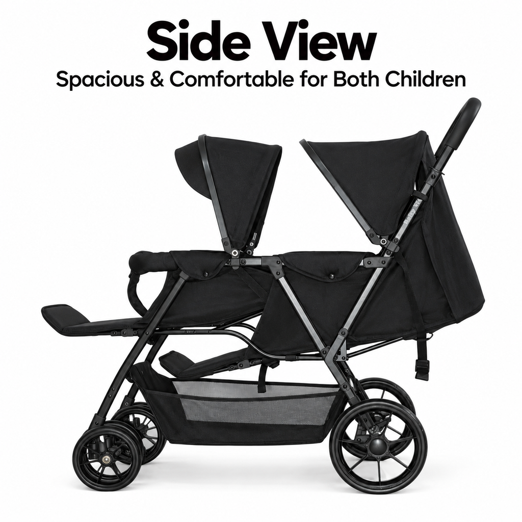 Duo Lite - Tandem Twin Compact Double Stroller with Rain Cover