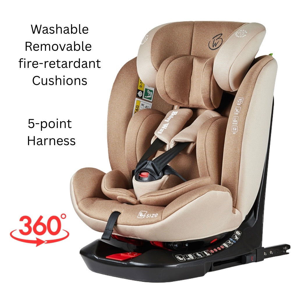 Defender i-Size 360 Rotating and Convertible Car Seat with ISOFIX and Top Tether - BEIGE