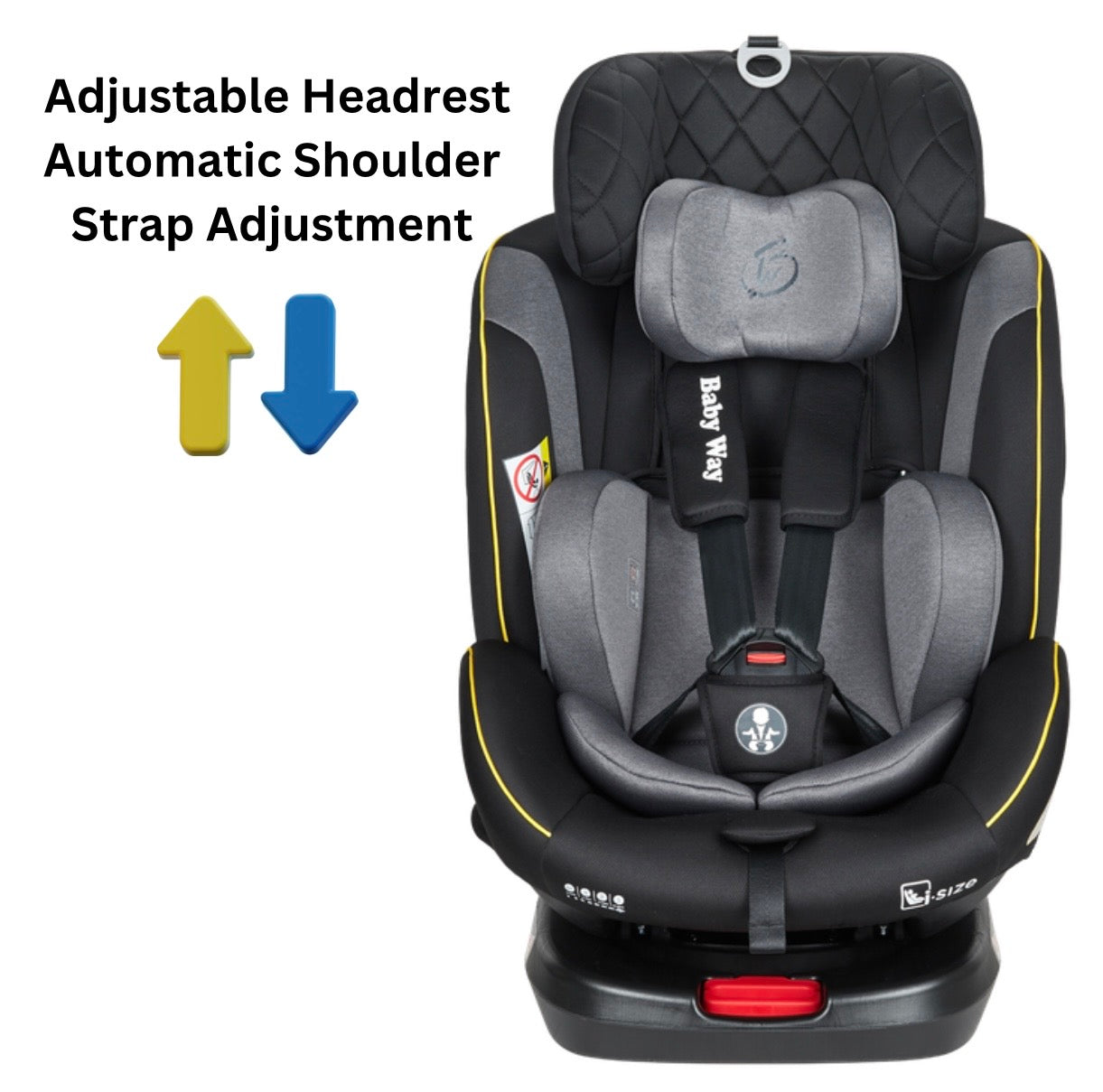 Preorder - GoldSpin GREY i-Size 360 Rotating Convertible Car Seat with ISOFIX and Top Tether