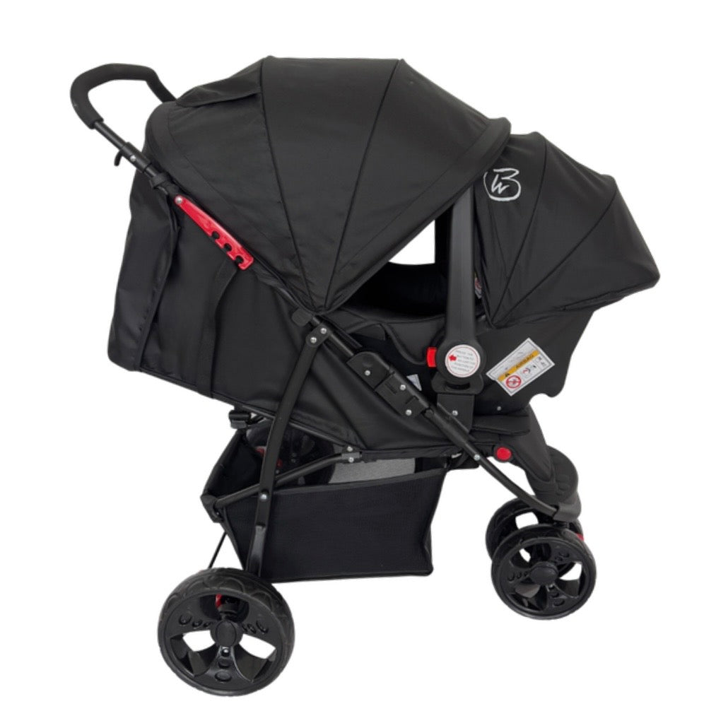 Explorer 3-Wheel Stroller + Capsule Car Seat with Base + Liner and Food Tray