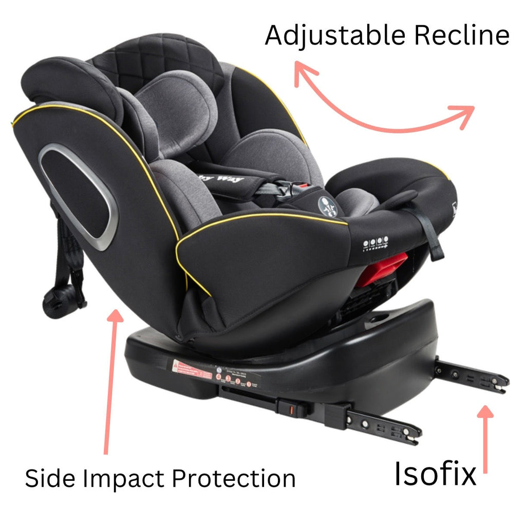 Preorder - GoldSpin GREY i-Size 360 Rotating Convertible Car Seat with ISOFIX and Top Tether