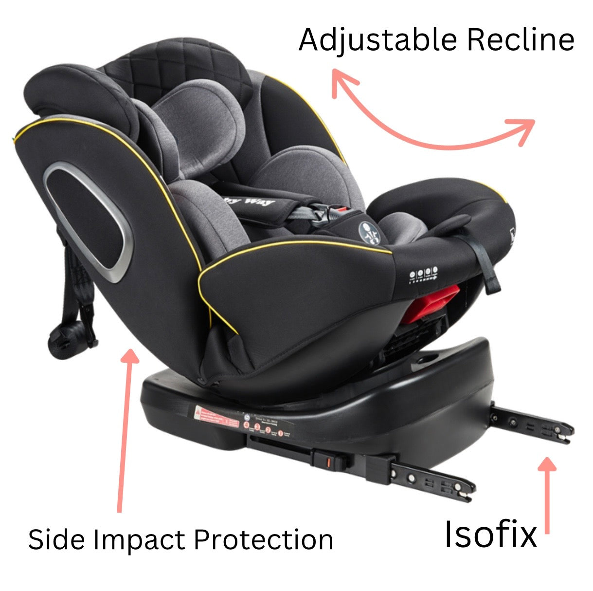 Preorder - GoldSpin GREY i-Size 360 Rotating Convertible Car Seat with ISOFIX and Top Tether