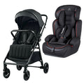 NextSteps Compact Travel Stroller & Booster Car Seat Combo BLACK