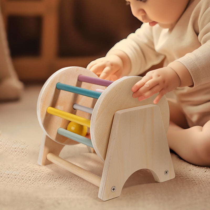 Wooden Rolling Drum Baby Toy