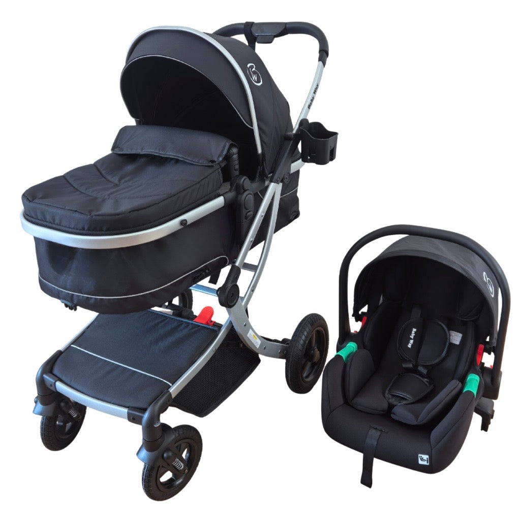 Legacy Travel System - Stroller + Bassinet + Capsule with Mattress and Food Tray - Pink Skin