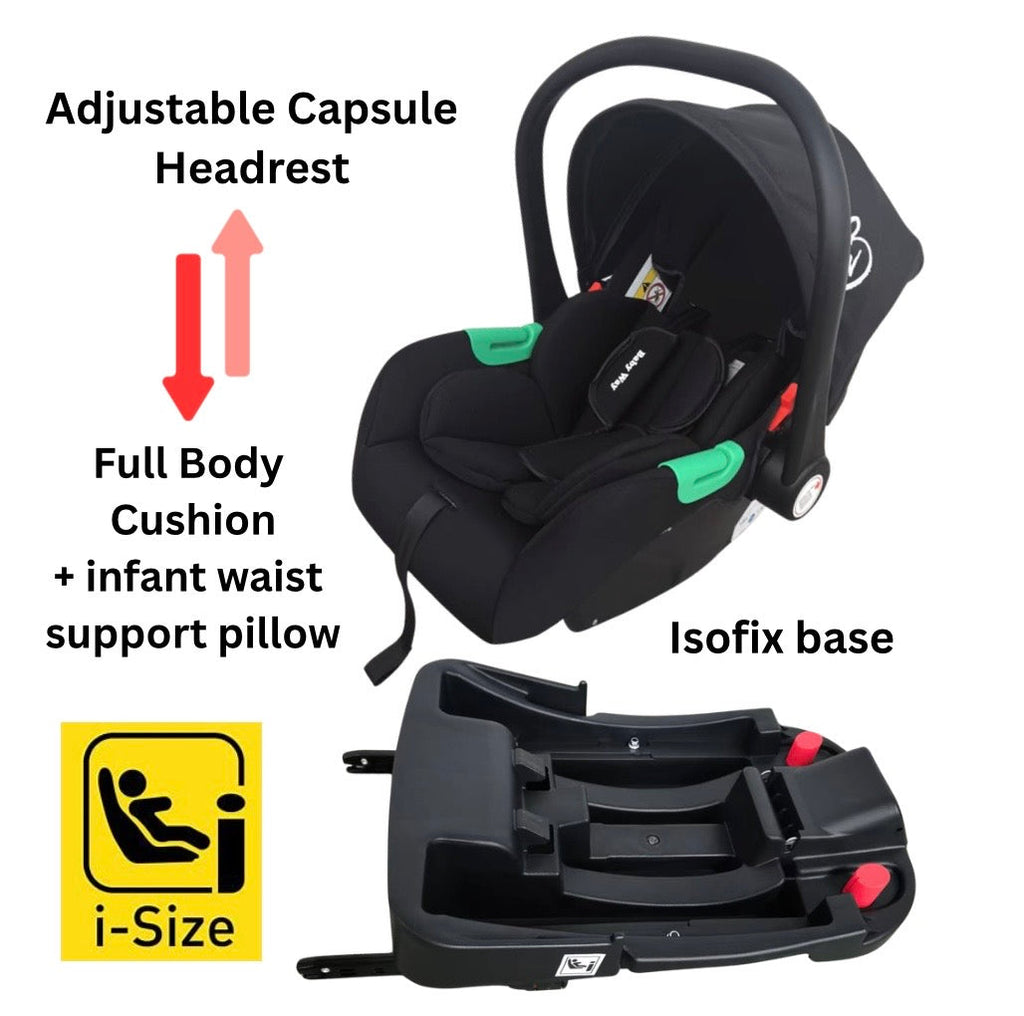 Legacy Travel System - Stroller + Bassinet + Capsule with Mattress and Food Tray - Pink Skin