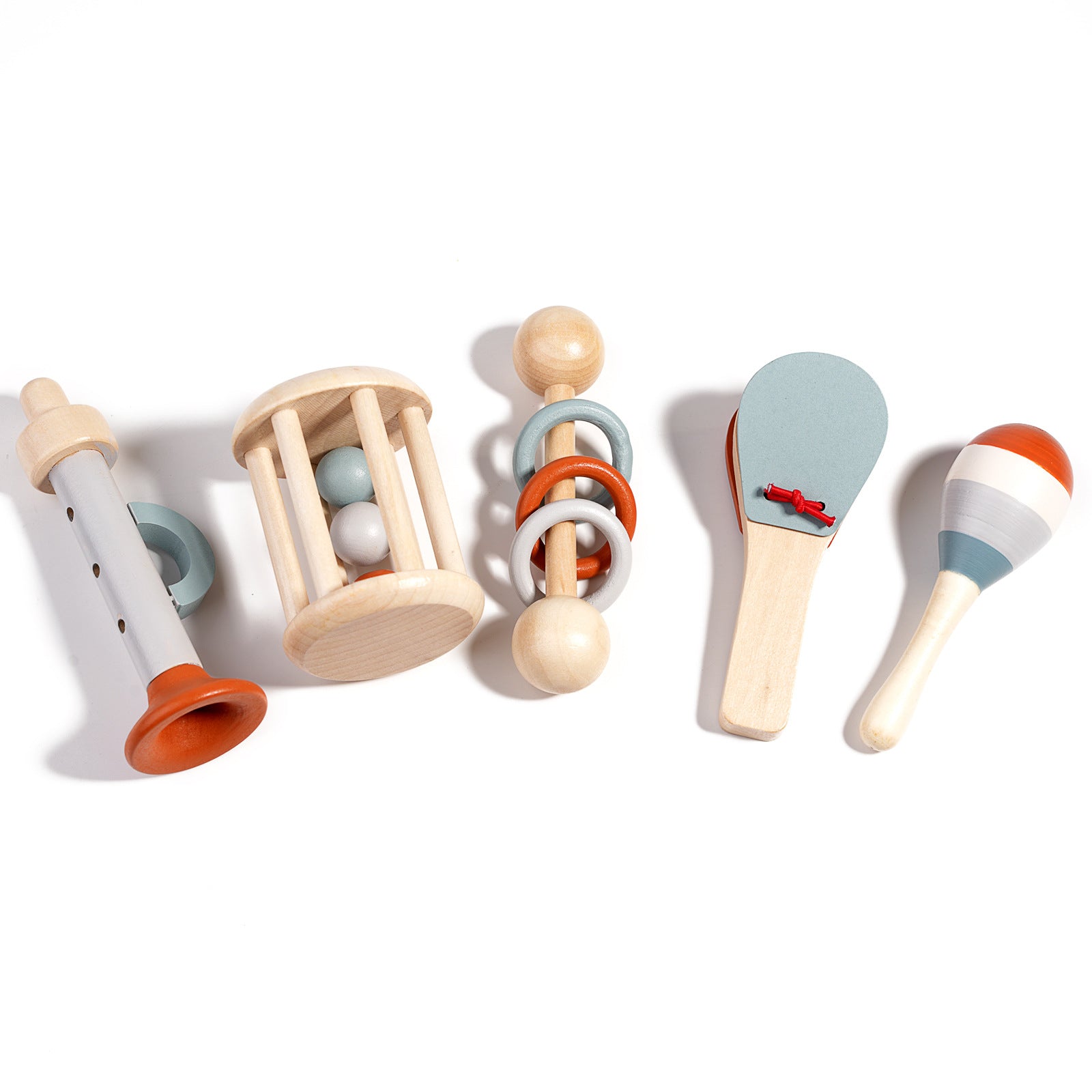 Wooden Cage Bell Baby Rattle Toy