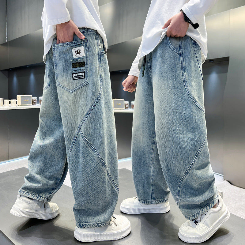 Boy's Jeans Casual Long Pants for Kids Trendy Street Style