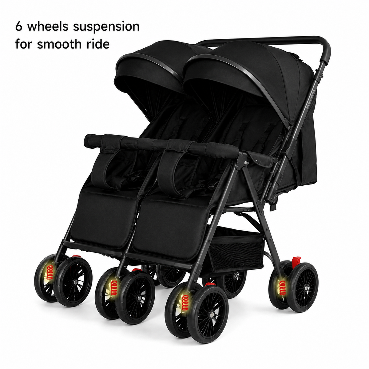 TwinGo Black 2-Way Folding Compact Double / Twin Stroller + Rain Cover