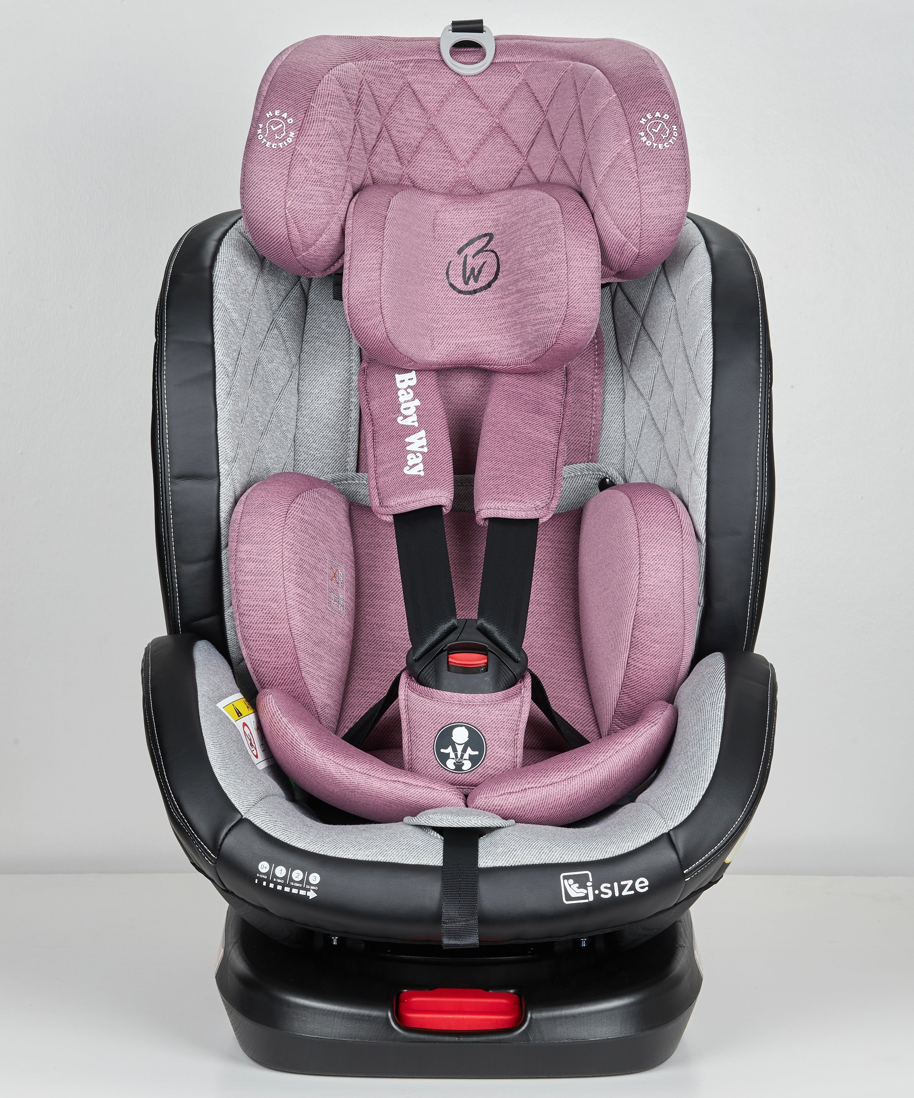 Preorder - Royal Pink i-Size 360 Rotating Convertible Car Seat with ISOFIX and Top Tether