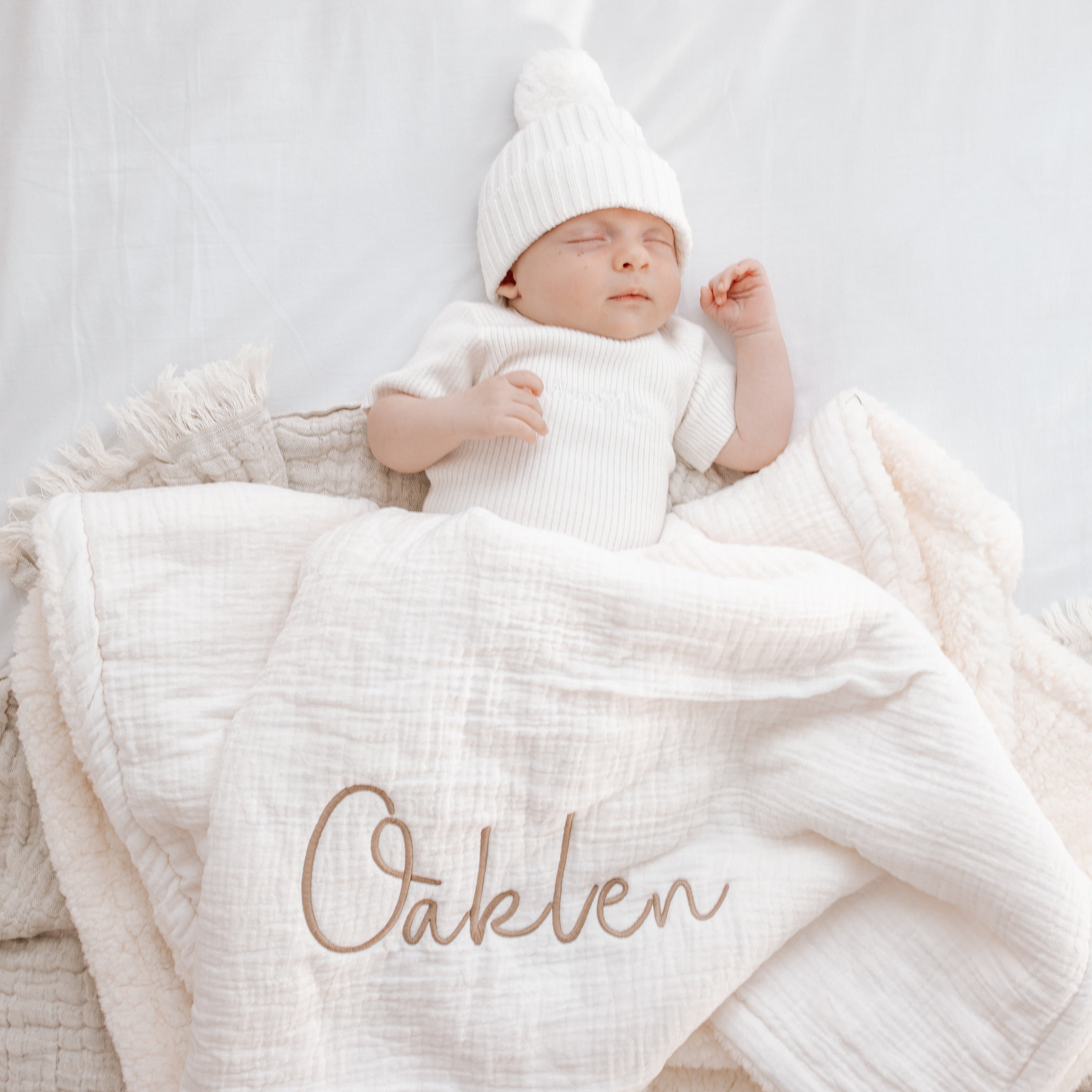 Muslin sherpa blanket - Ivory